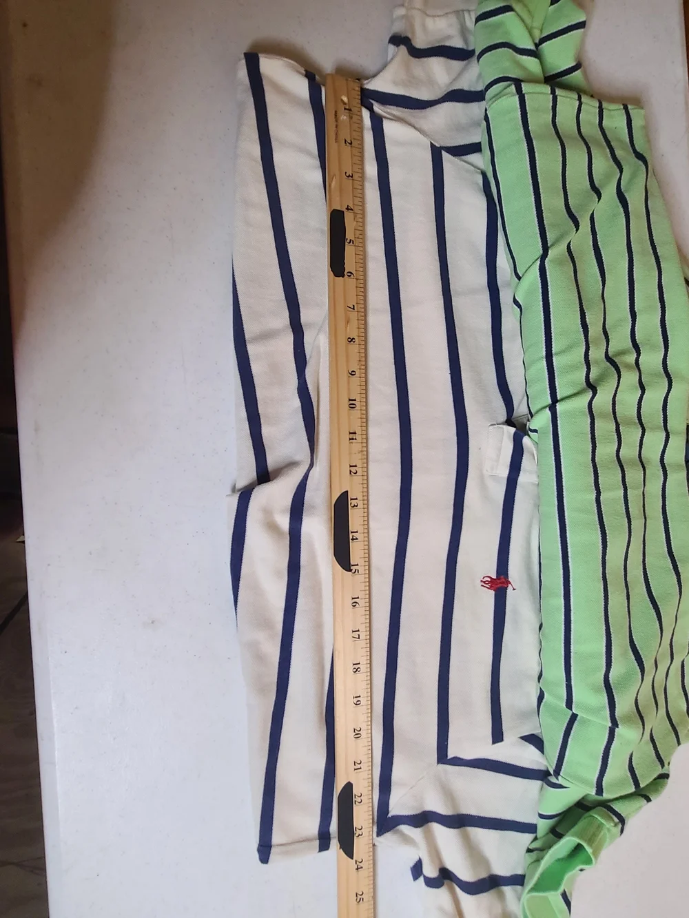 Ralph Lauren Striped Polo Pair Large — Light Green, White & Navy